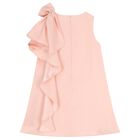 Girls Pink Crepe Bow Dress , 2, hi-res