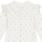 Baby Girls White & Pink Bow Babygrow Set, 1, hi-res