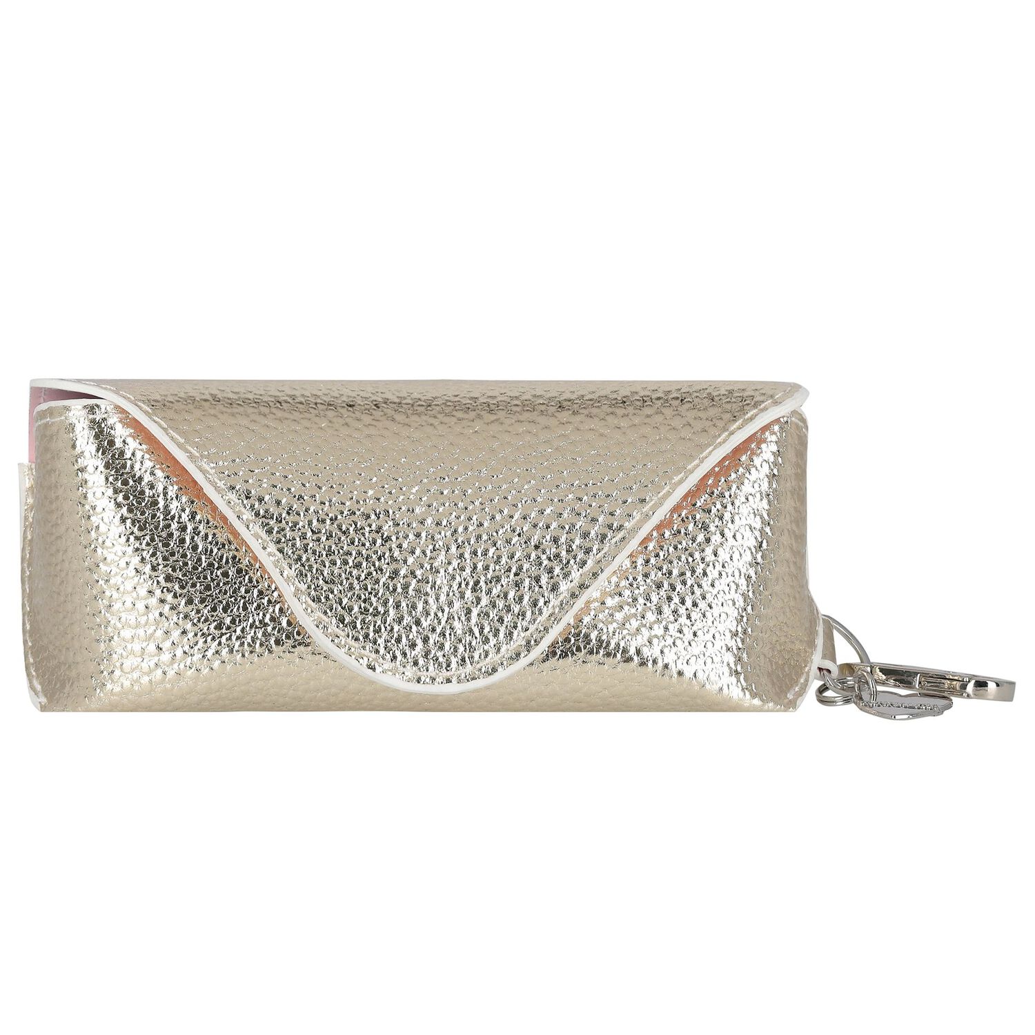 Girls Pink & Gold Heart Diamante Sunglasses, 1, hi-res