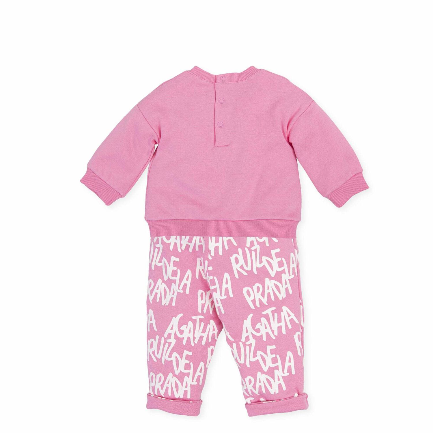 Younger Girls Pink & White Tracksuit, 1, hi-res