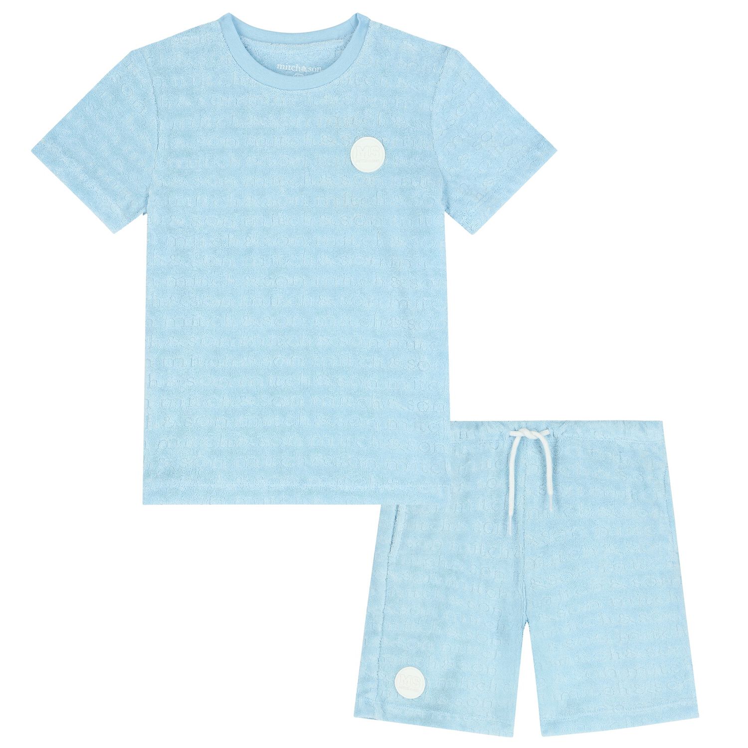 Boys Blue Logo Shorts Set, 1, hi-res