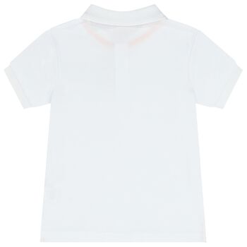 Boys White Logo Polo Shirt