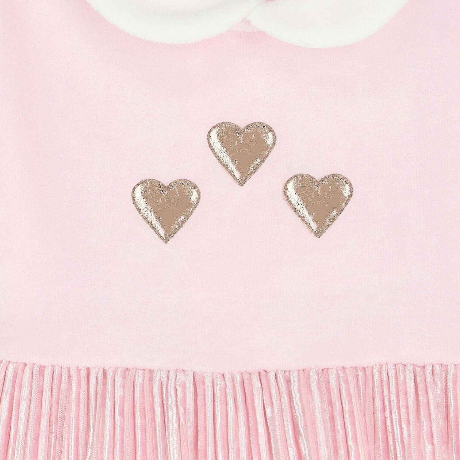 Girls Pink Heart Babygrow, 1, hi-res