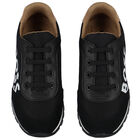 Boys Black Logo Trainers, 1, hi-res