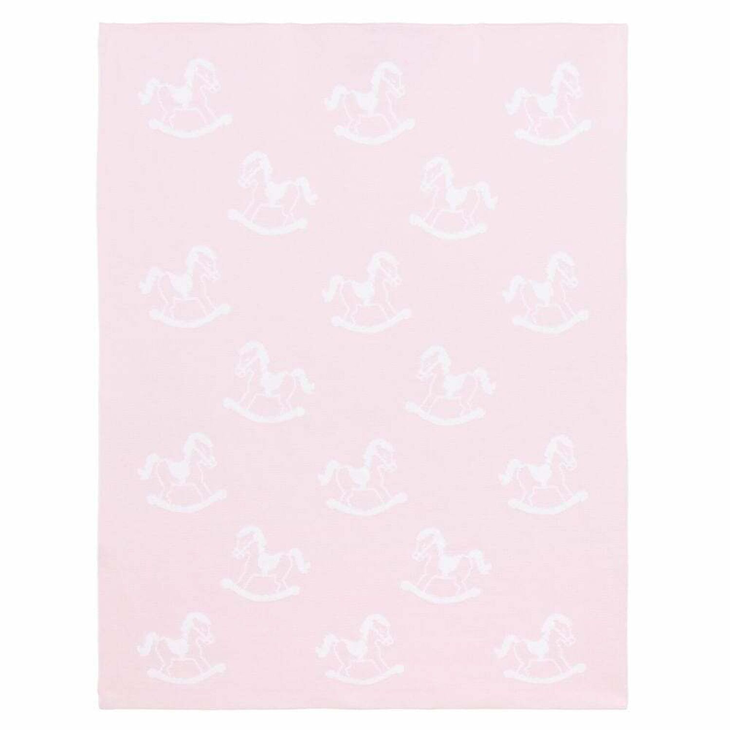Baby Girls Pink Knitted Blanket, 1, hi-res
