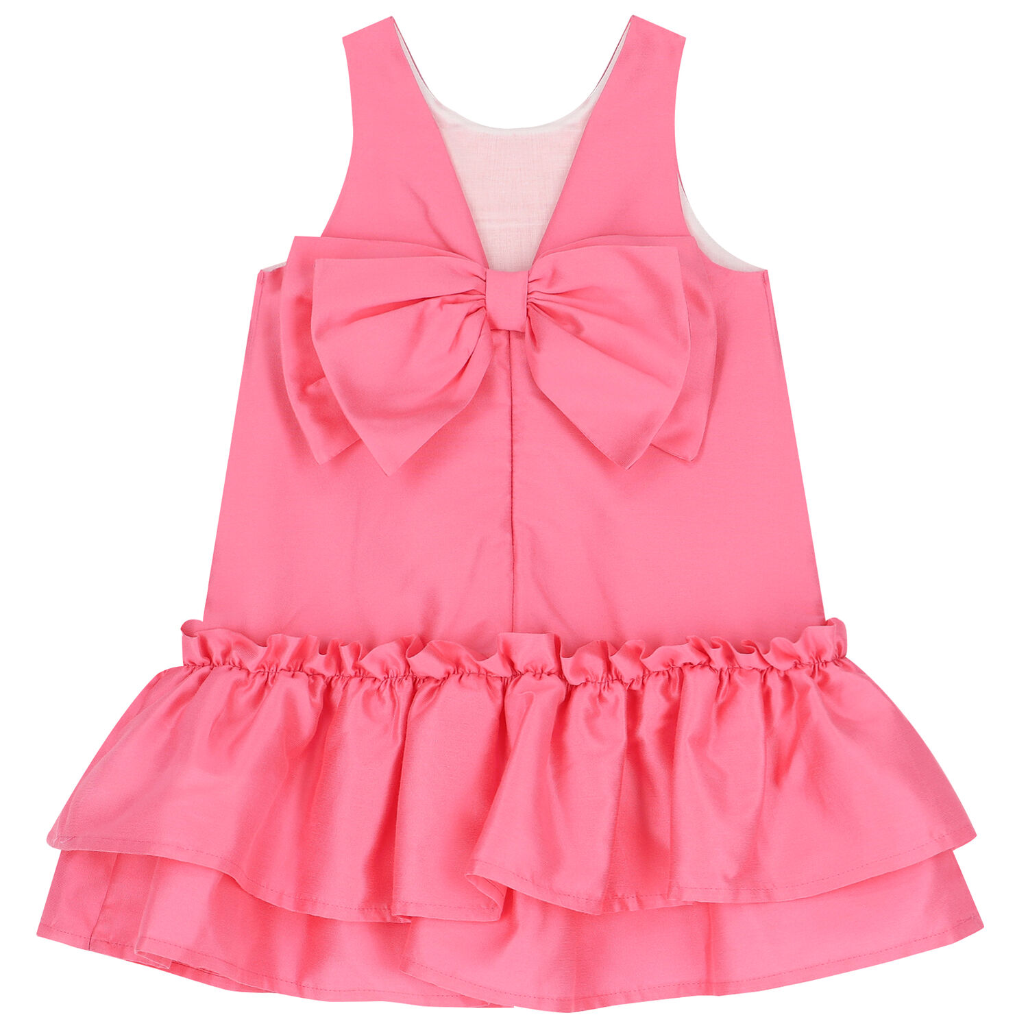 Girls Pink Bow Dress, 1, hi-res