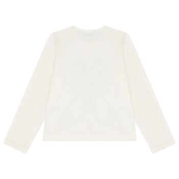 Girls Ivory Printed Long Sleeve Top