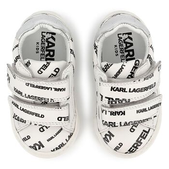 Boys White Logo Trainers