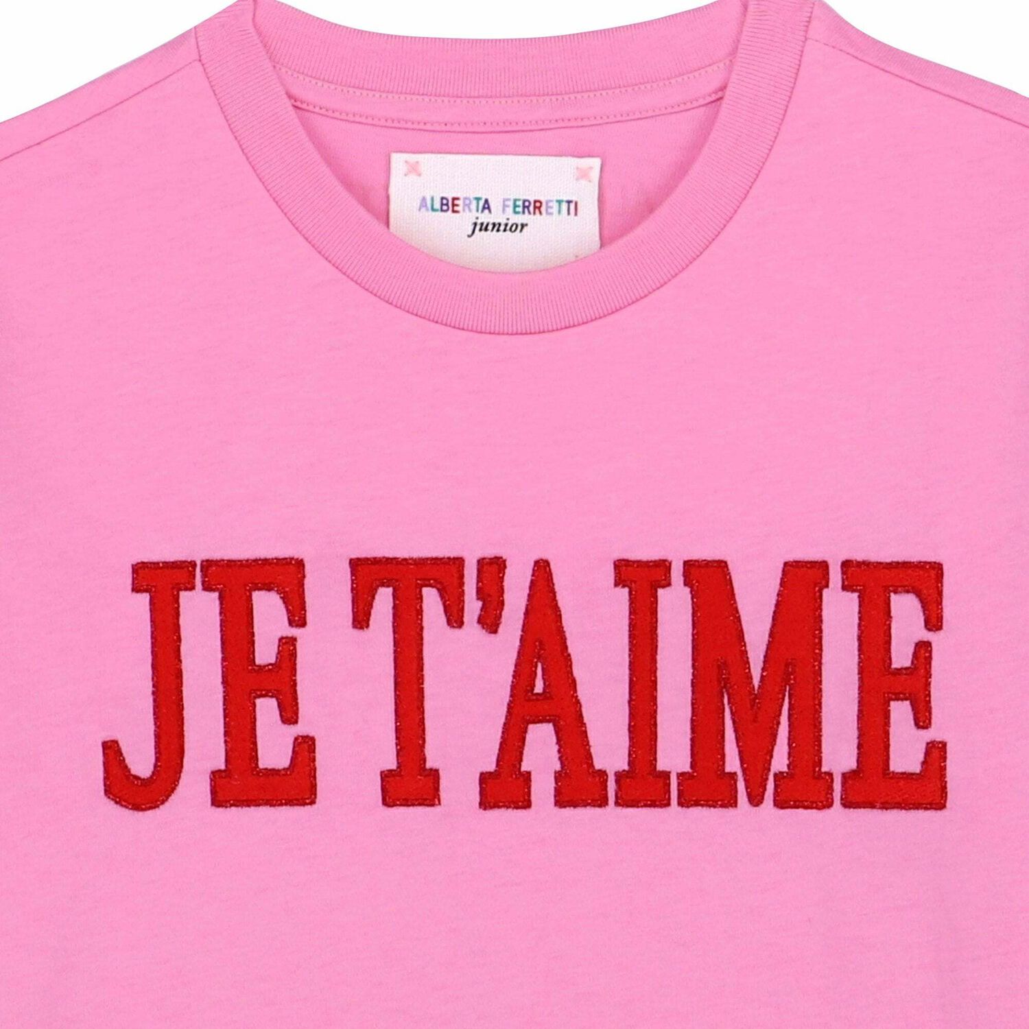 Girls Pink Embroidered Jersey T-Shirt, 1, hi-res