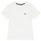 Boys White Logo T-Shirt, 1, hi-res