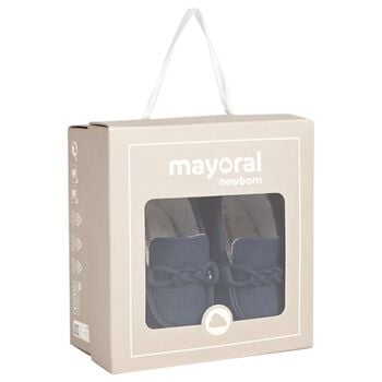 Baby Boys Navy Blue Leather Pre Walker Moccasins