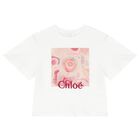 Girls Ivory Logo T-Shirt, 1, hi-res