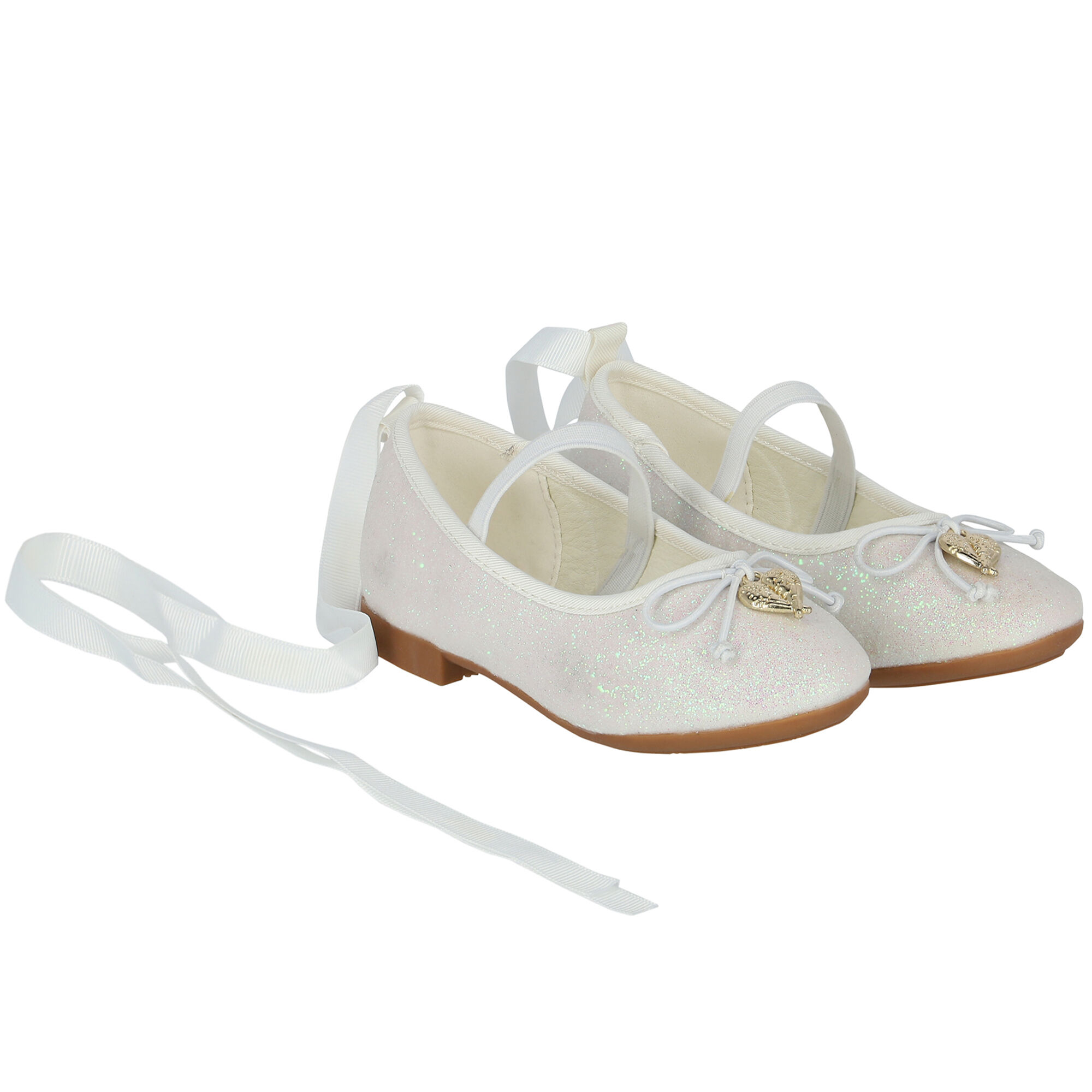 Girls white sales glitter shoes