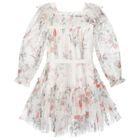 Girls Ivory Floral Tulle Dress, 1, hi-res