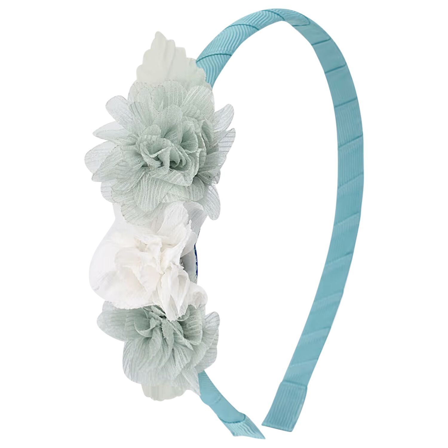 Girls Green Flower Headband, 3, hi-res