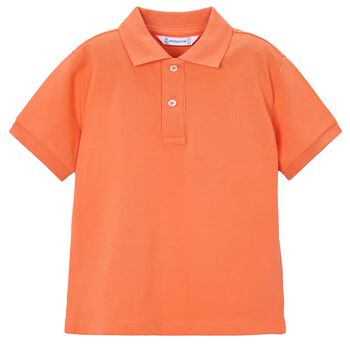 Boys Orange Logo Polo Shirt