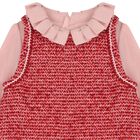 Girls Red Tweed & Pink Crêpe Chiffon Dress, 1, hi-res