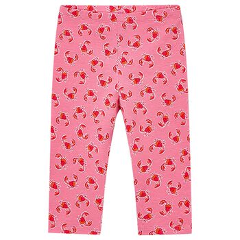 Girls Pink Crab Leggings