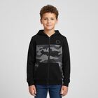Boys Black Camo Zip Up Top, 1, hi-res