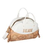 White & Beige Geo Map Baby Changing Bag , 1, hi-res