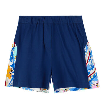 Girls Blue Ruffle Shorts