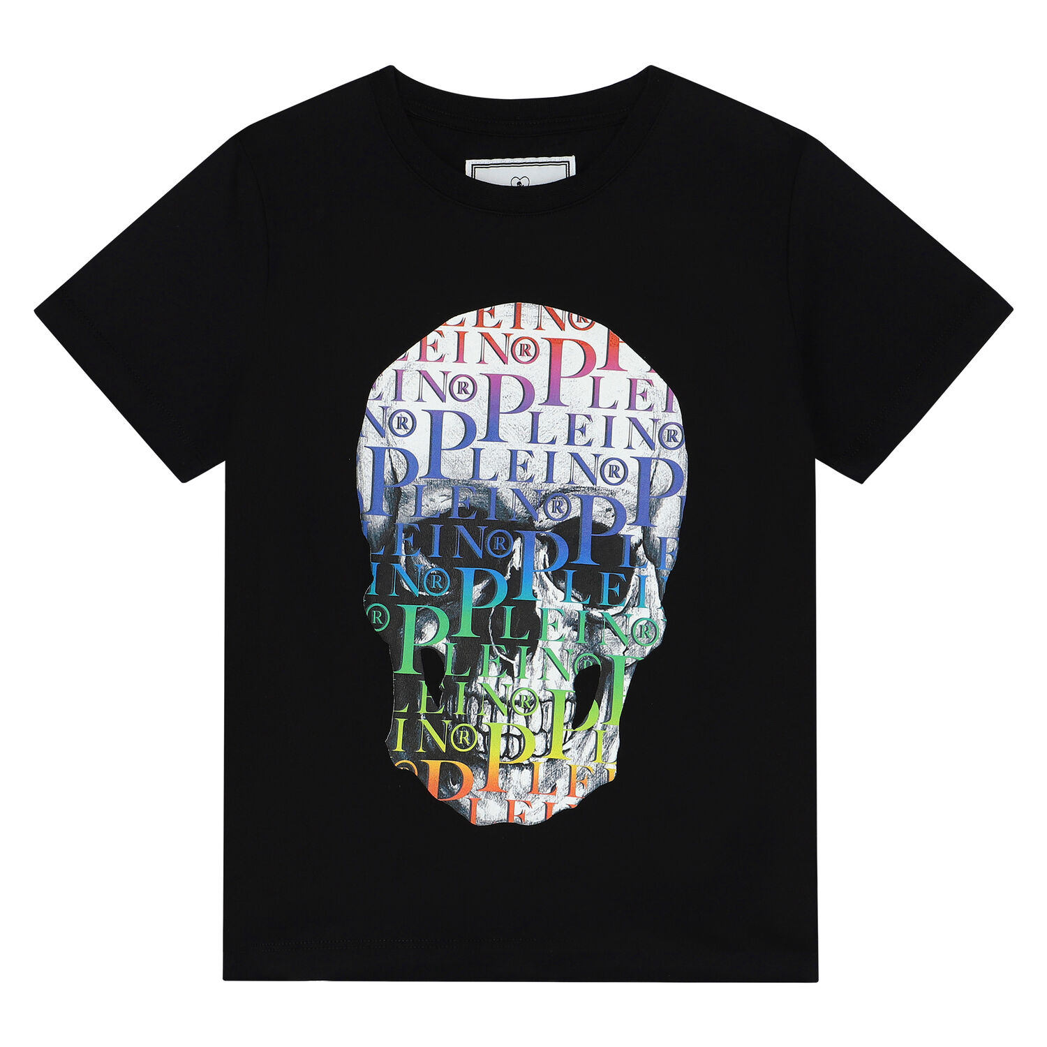 Boys Black Skull Logo T-Shirt, 2, hi-res