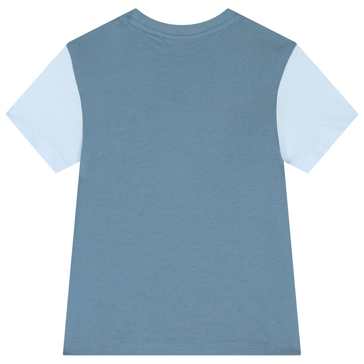Boys Blue Colourblock Cotton T-Shirt, 1, hi-res