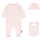 Baby Girls Ivory & Pink Logo Babygrow Gift Set, 1, hi-res