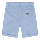 Younger Boys Navy Blue & Blue Shorts Set, 1, hi-res