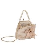 Girls Beige Faux Fur Handbag, 3, hi-res