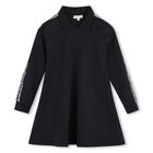 Girls Black Logo Polo Dress, 1, hi-res
