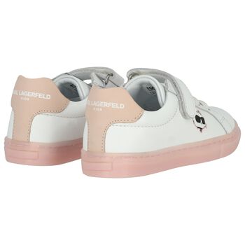 Girls White & Pink Choupette Trainers