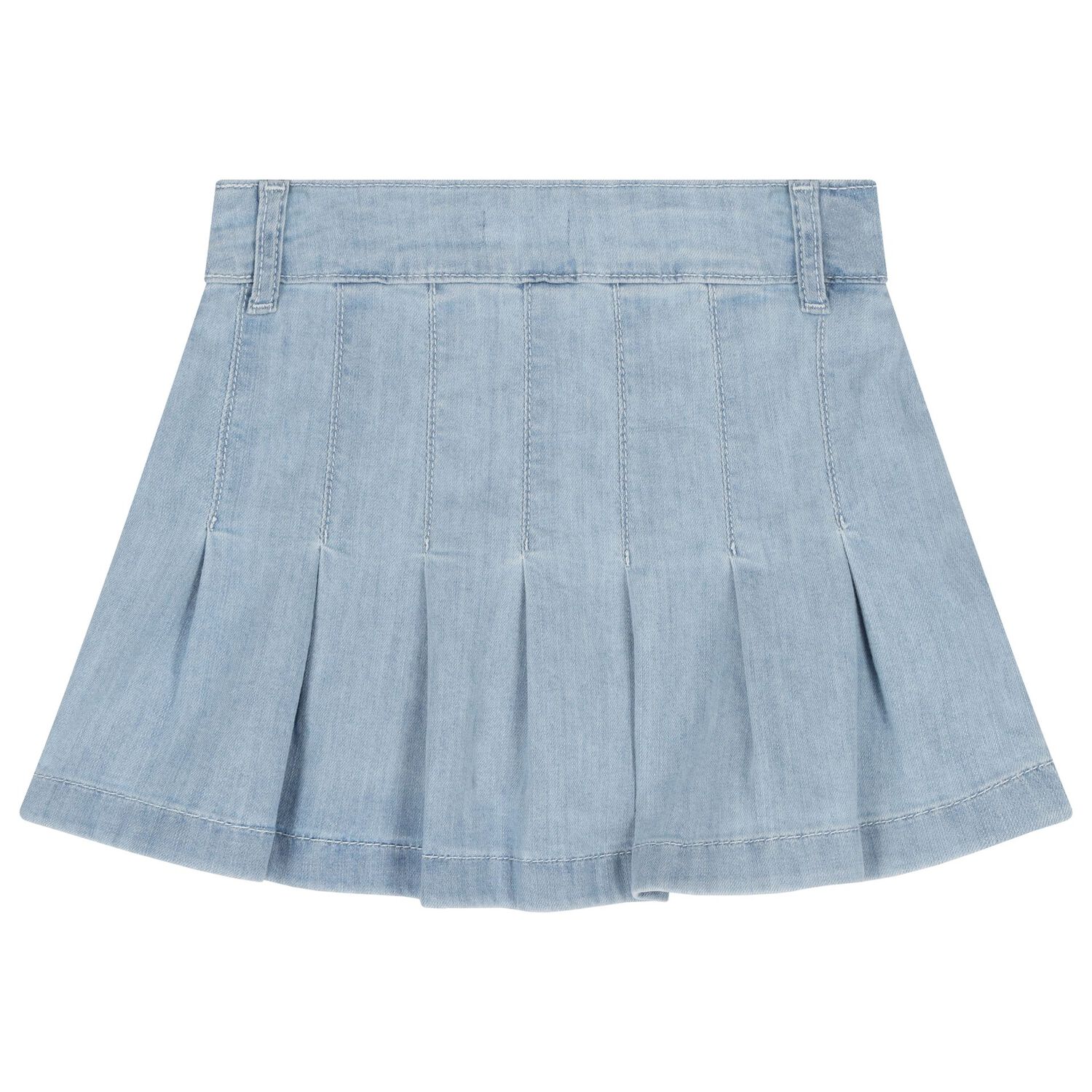 Girls Denim Blue Pleated Skirt, 1, hi-res image number null