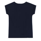 Girls Navy & Gold Logo T-Shirt, 2, hi-res