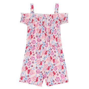 Girls Pink Floral Playsuit