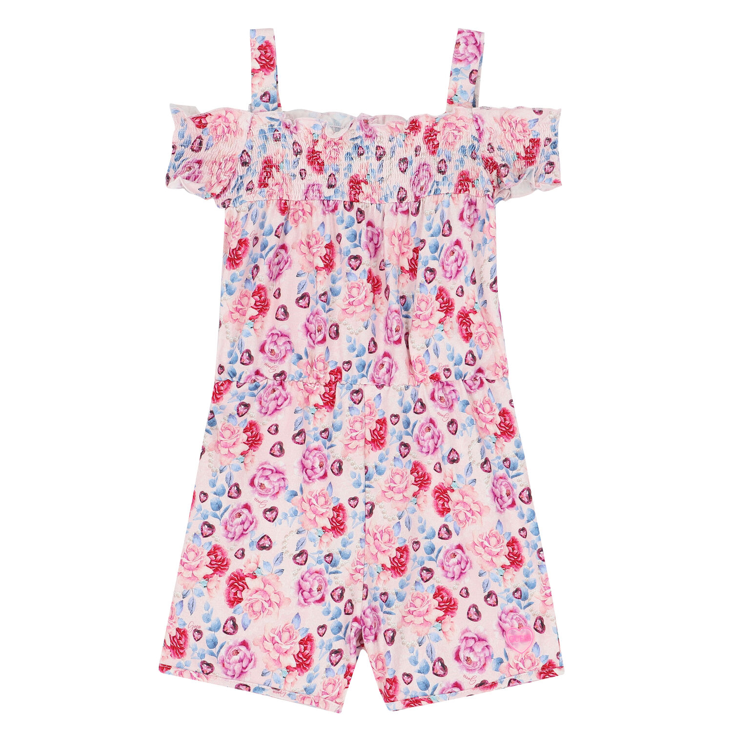 Girls Pink Floral Playsuit, 1, hi-res image number null