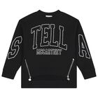 Girls Black Logo Sweatshirt, 2, hi-res
