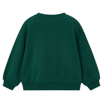 Girls Green Handbag Motif Sweatshirt