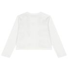 Girls White Logo Long Sleeve Top, 1, hi-res