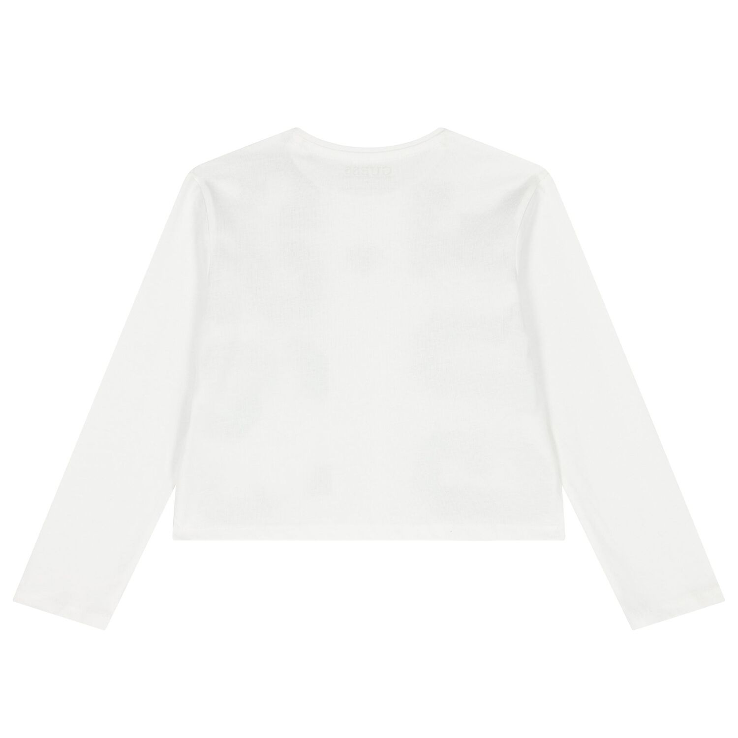 Girls White Logo Long Sleeve Top, 1, hi-res