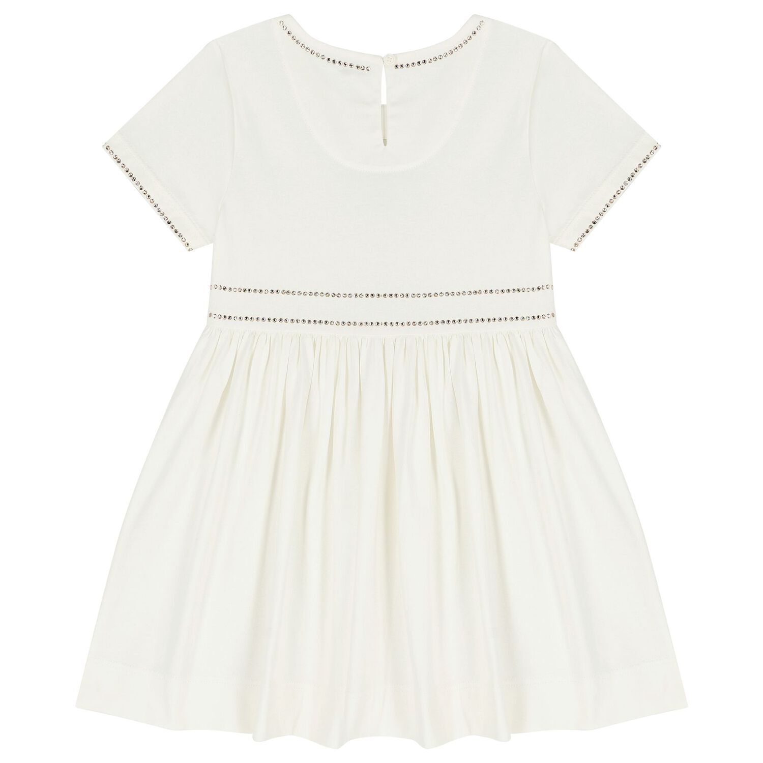 Girls Ivory Crystal EKD Dress, 1, hi-res