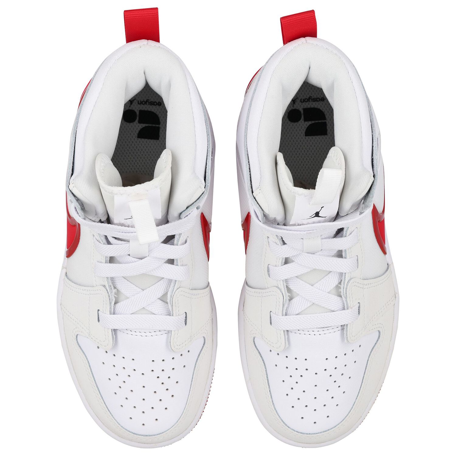 White & Red Jordan 1 Mid Easyon Trainers, 1, hi-res image number null