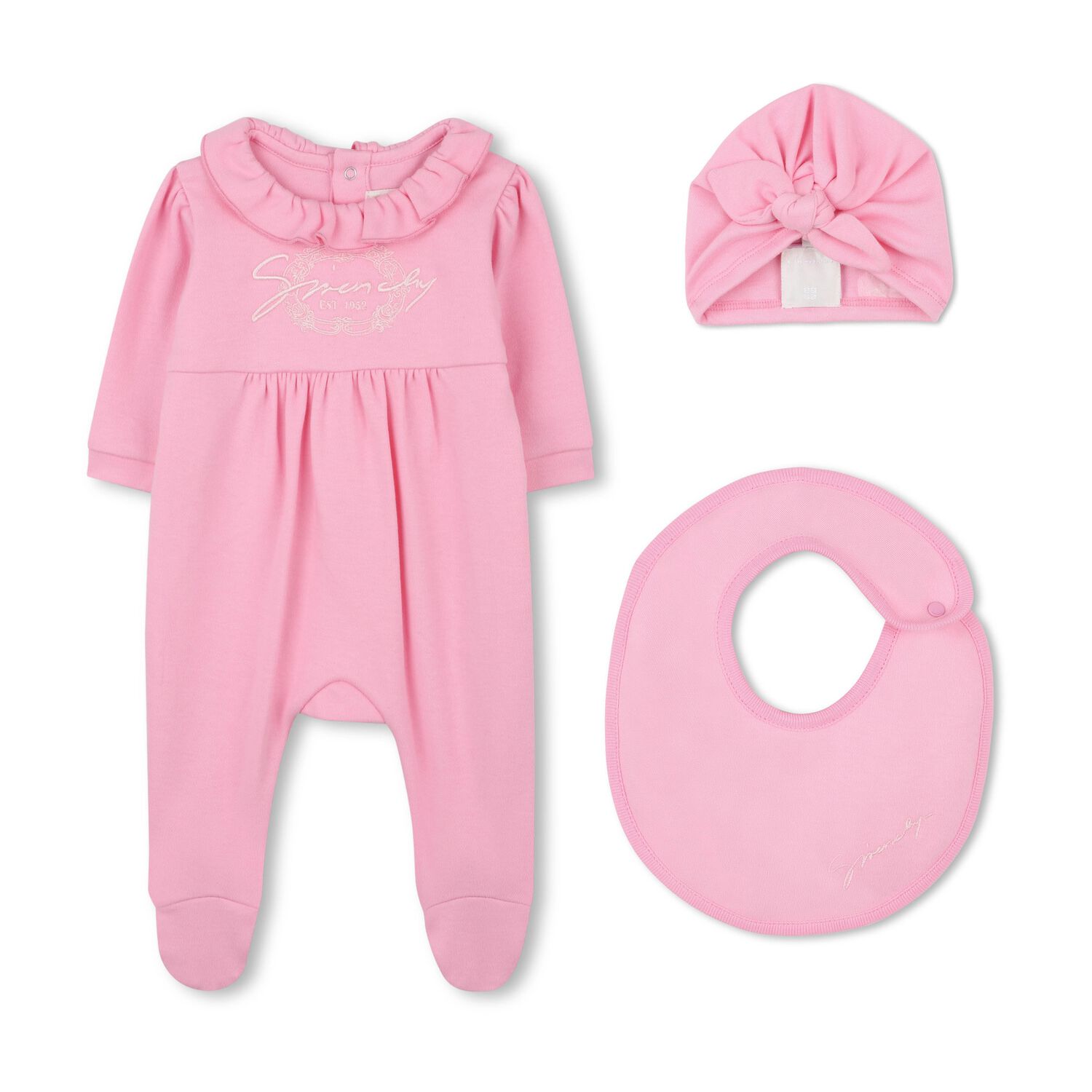 Baby Girls Pink Logo Babygrow Set, 1, hi-res image number null