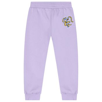 Girls Purple Logo Joggers