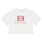 Girls White Logo T-Shirt, 2, hi-res