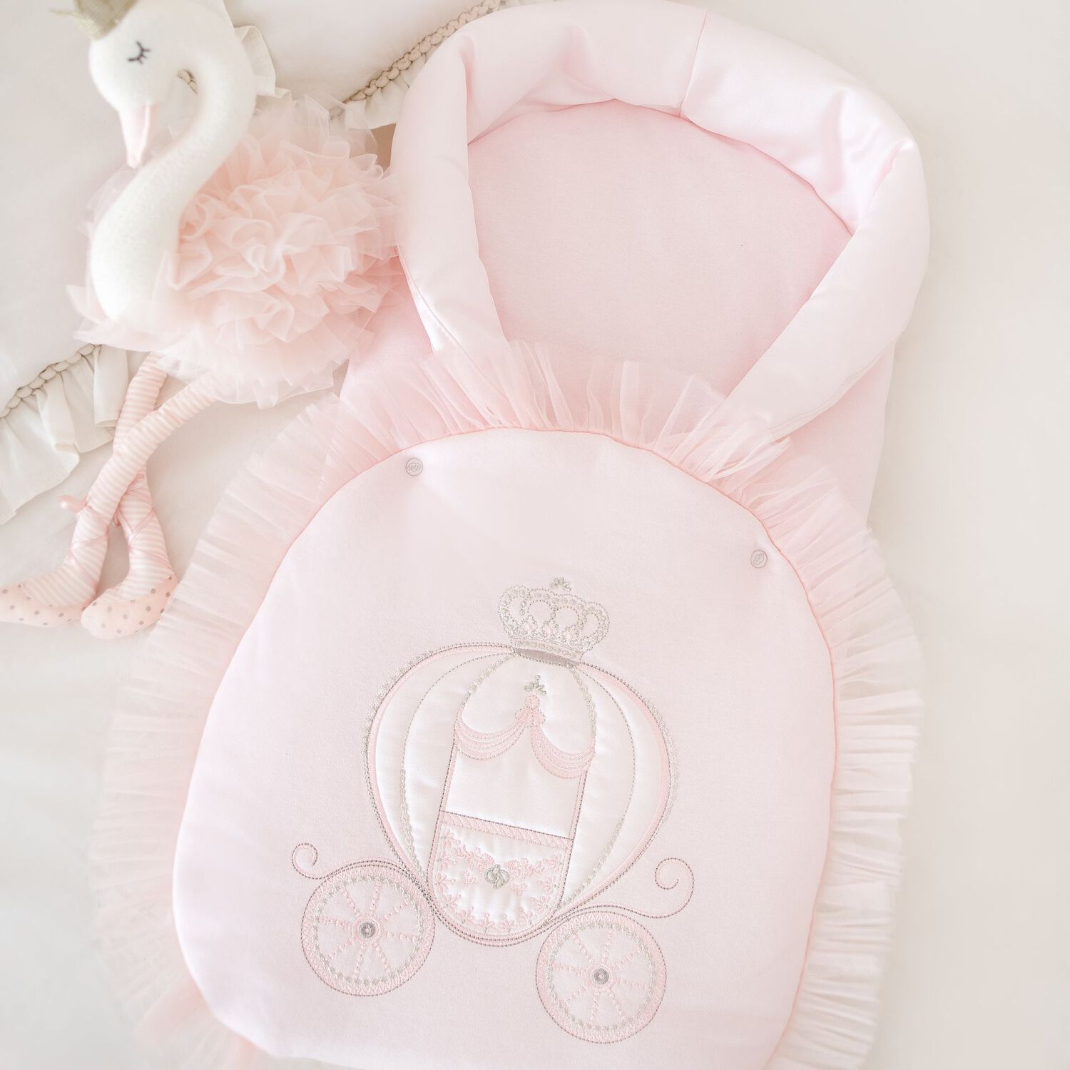 Baby Girls Pink Tulle Nest, 1, hi-res