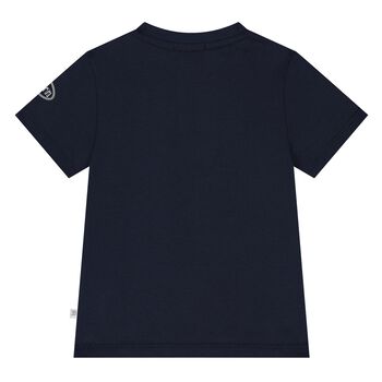 Younger Boys Navy Blue Logo T-Shirt
