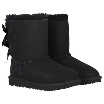 Girls Black Bailey Bow II Suede Boots