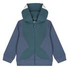 Boys Blue Whale Hooded Zip Up Top, 1, hi-res