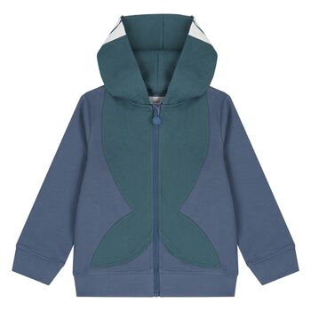 Boys Blue Whale Hooded Zip Up Top